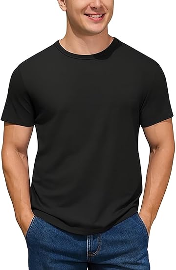 Men’s 100% Cotton T-Shirt, Crew Neck Soft Premium Regular Fit Tees