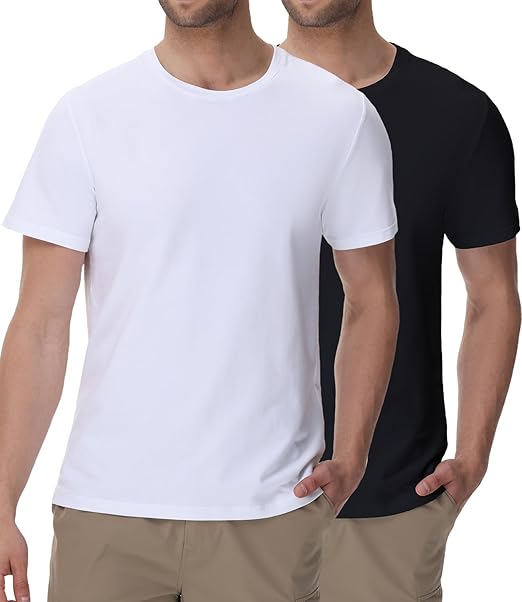 wirarpa Men's Cotton T-Shirt Short Sleeve Crew Neck Classic Undershirts