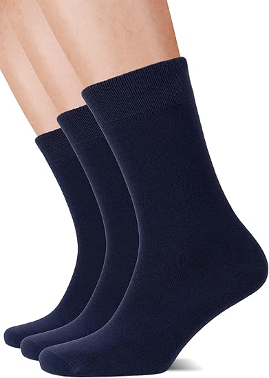 Men's Crew Socks Plain Navy Blue ( Pack of 3 )