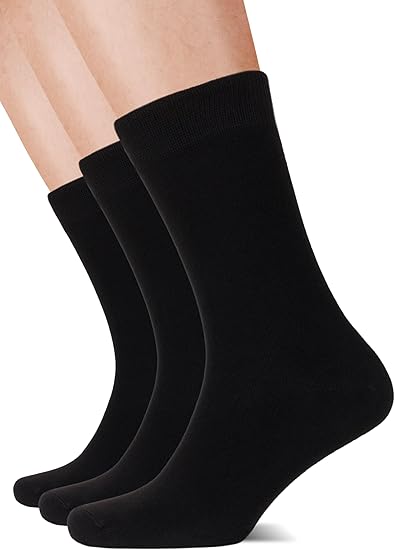 Men's Crew Socks Plain Black( Pack of 3 )